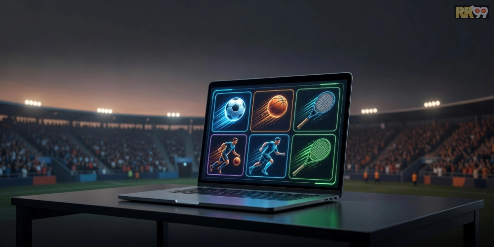 Minh họa khái niệm trò chơi thể thao 69vn với giao diện cá cược trực tuyến hiện đại